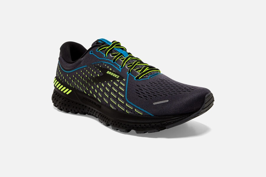 Brooks Adrenaline GTS 21 Road Running Shoes Mens - Black/Blue - FNGMS-5970